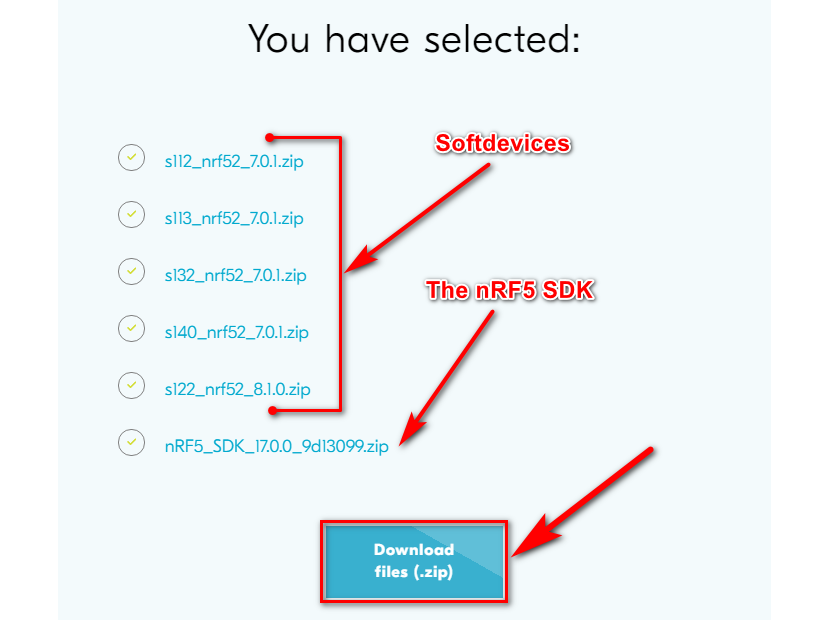 download the nrf5 sdk step2